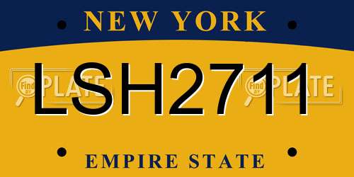 LSH2711 New York License Plate