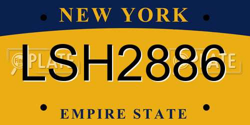 LSH2886 New York License Plate