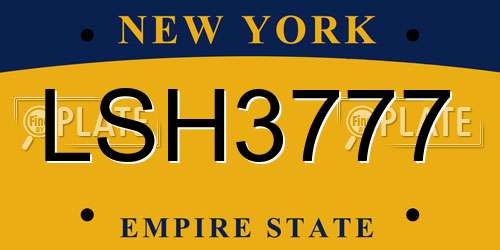 LSH3777 New York License Plate