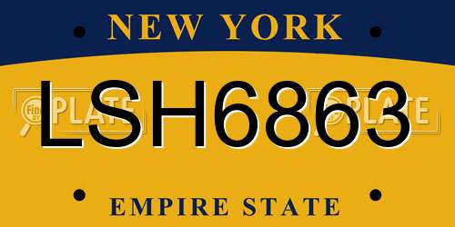 LSH6863 New York License Plate