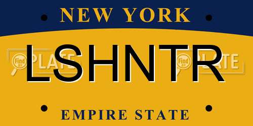 LSHNTR New York License Plate
