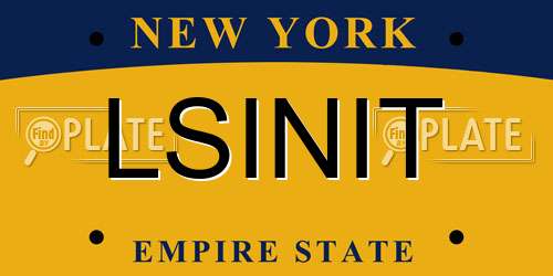 LSINIT New York License Plate