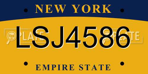 LSJ4586 New York License Plate
