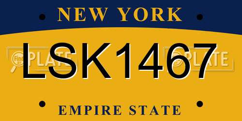 LSK1467 New York License Plate