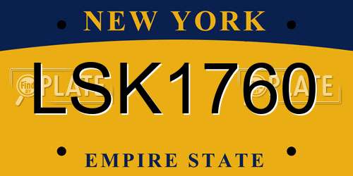 LSK1760 New York License Plate