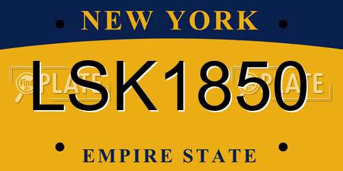 LSK1850 New York License Plate
