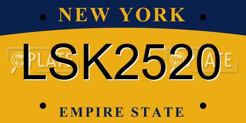 LSK2520 New York License Plate