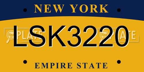 LSK3220 New York License Plate