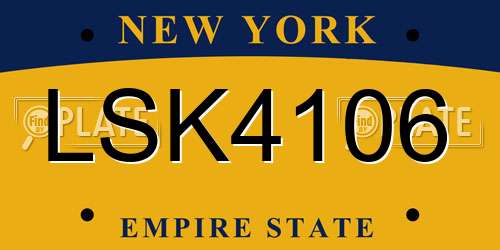 LSK4106 New York License Plate