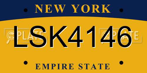 LSK4146 New York License Plate
