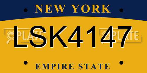 LSK4147 New York License Plate