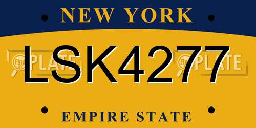 LSK4277 New York License Plate