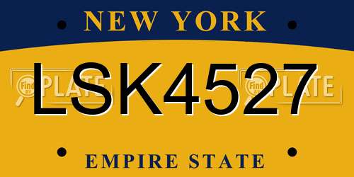 LSK4527 New York License Plate