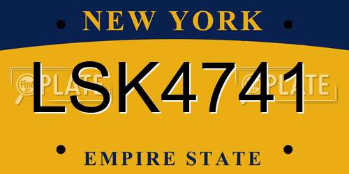 LSK4741 New York License Plate
