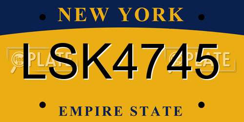 LSK4745 New York License Plate