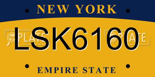LSK6160 New York License Plate