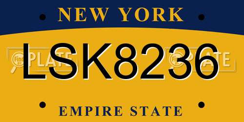 LSK8236 New York License Plate