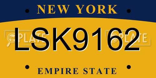 LSK9162 New York License Plate