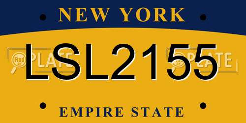 LSL2155 New York License Plate