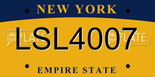 LSL4007 New York License Plate