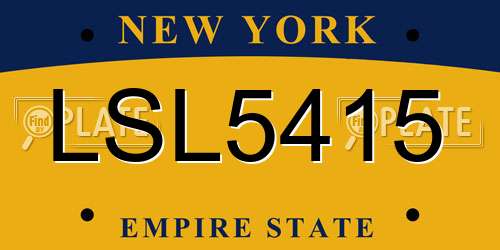 LSL5415 New York License Plate