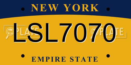 LSL7070 New York License Plate
