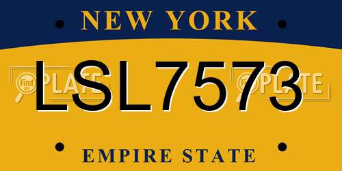 LSL7573 New York License Plate