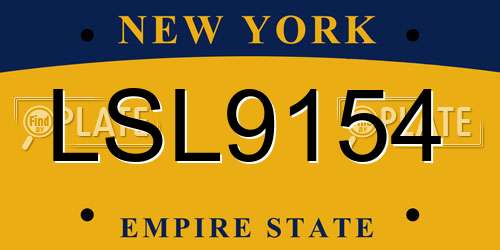 LSL9154 New York License Plate