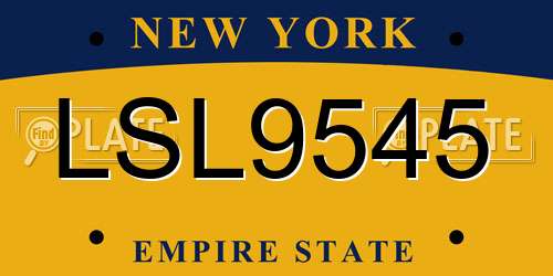 LSL9545 New York License Plate
