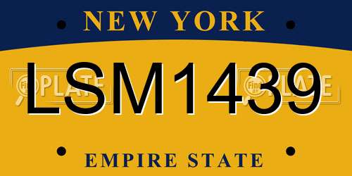 LSM1439 New York License Plate