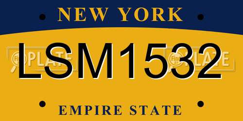 LSM1532 New York License Plate