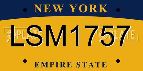 LSM1757 New York License Plate