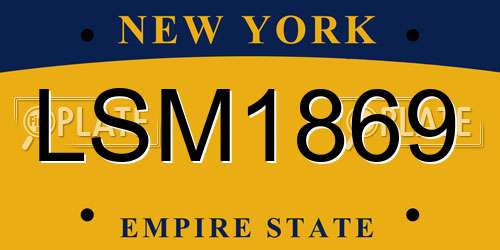 LSM1869 New York License Plate