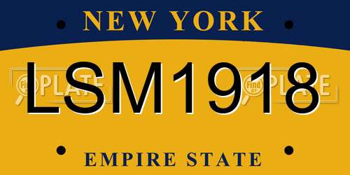 LSM1918 New York License Plate