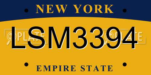 LSM3394 New York License Plate
