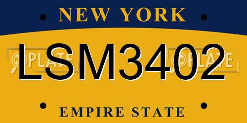 LSM3402 New York License Plate