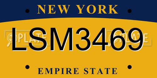 LSM3469 New York License Plate