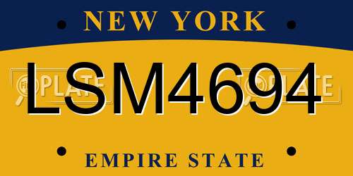 LSM4694 New York License Plate