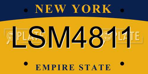 LSM4811 New York License Plate