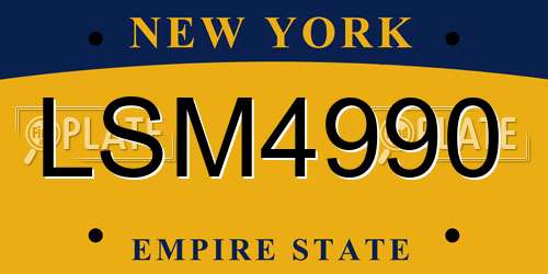 LSM4990 New York License Plate
