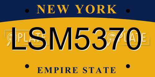 LSM5370 New York License Plate