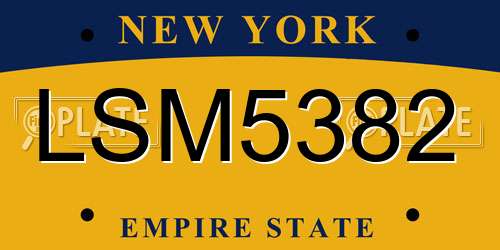 LSM5382 New York License Plate