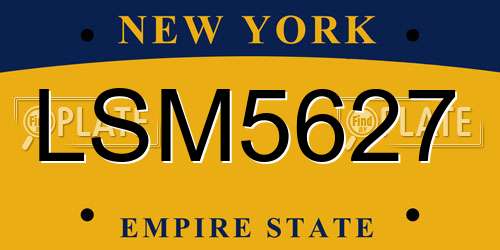 LSM5627 New York License Plate