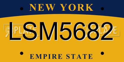 LSM5682 New York License Plate