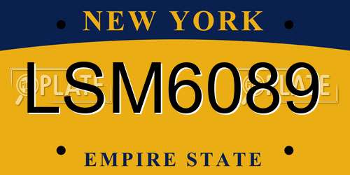 LSM6089 New York License Plate