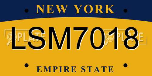 LSM7018 New York License Plate