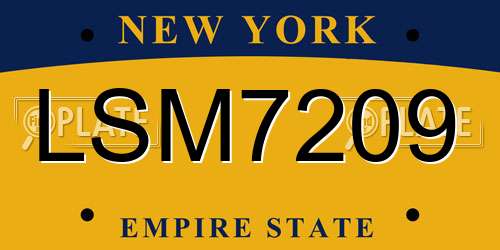 LSM7209 New York License Plate