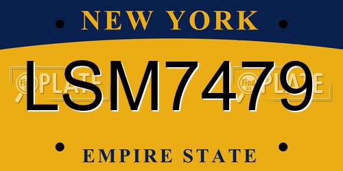 LSM7479 New York License Plate