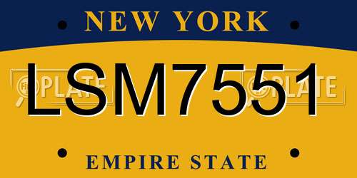 LSM7551 New York License Plate