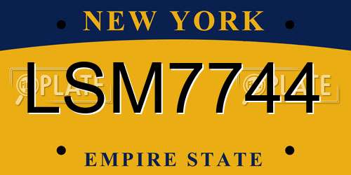 LSM7744 New York License Plate